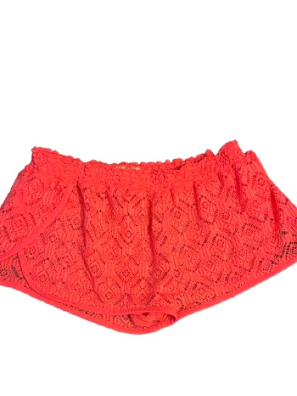 Women's Coral Lace Overlay Shorts Large